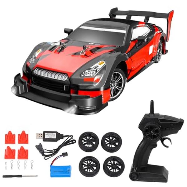 XS71215 1-16 Scale Remote Control Drifting 2.4GHz 4WD 40 km-h Race High Speed Kids Gift RTR RC Cars for Boys Waterproof Electric Car Toy Car Red