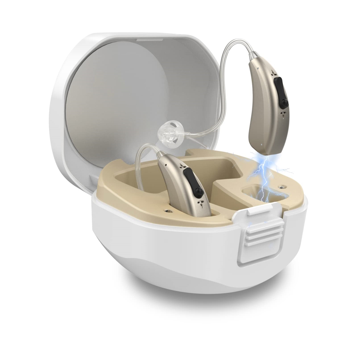 Hearing Aids for Seniors Severe Hearing Loss Earrck Hearing Amplifier with Noise Cancelling Hearing Aid with Volume Control Dual Microphone - Silver