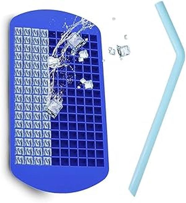 XS67488 Mini Ice Cube Trays Molds - Silicone Straw for iOCSmart Portable Personal Blender USB Rechargeable - Blue 2