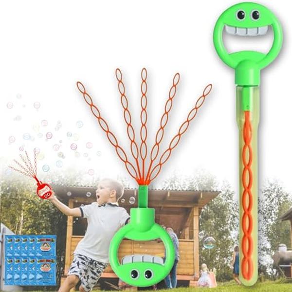 Picture of A-Sonic XS67511 Claw Wands for Kids - 5 Claw Smiley Bubble Stick - Make Lots of Bubbles for Kids - Bubbles Machine for Outdoors - Suitable for Parks - Childrens Parties - Family Gatherings - Green