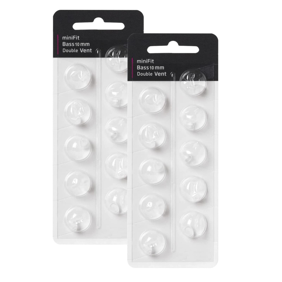 Aid Domes for Oticon Replacements - Oticon Minifit Double Vent Bass Domes - Universal Domes for Oticon Hearing Aid Supplies - 10 mm - Pack of 2