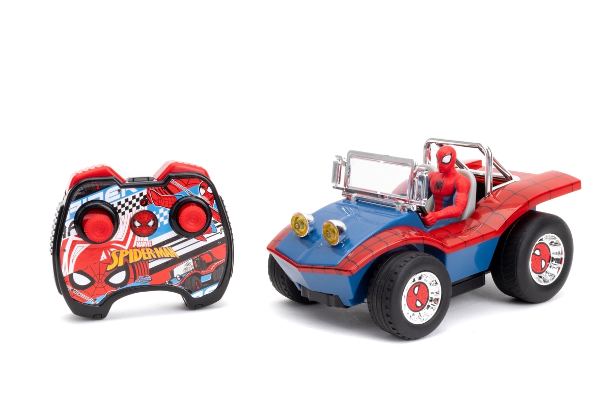 XS67913 Spider-Man Buggy RC with Non-Removable Spider-Man Figure 7 in. - Turbo Button - Full-Function Remote Control - Ages 6 Plus - Red & Blue