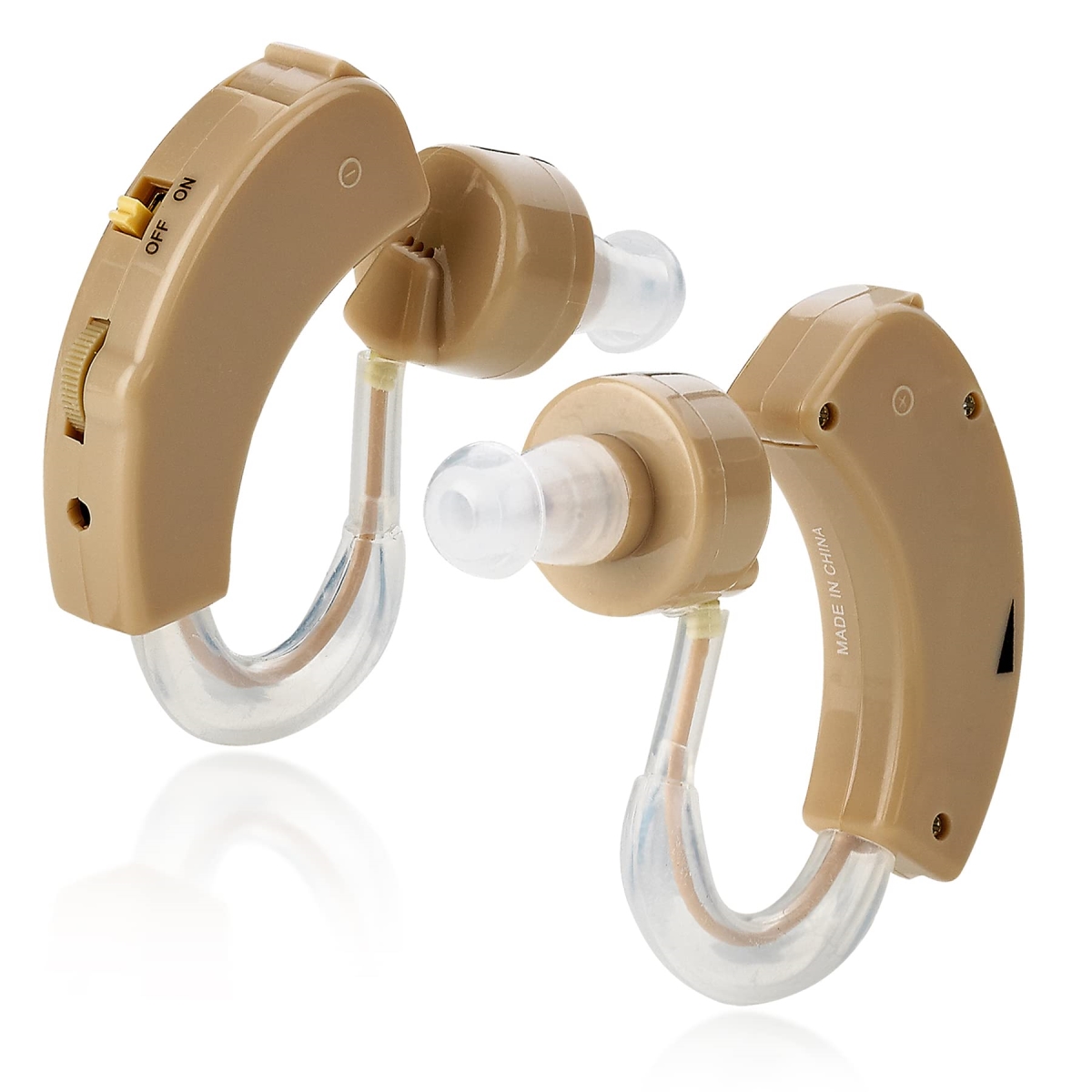 XS68038 BTE Hearing Aids for Seniors - Behind the Ear Sound Amplifier Super Mini Size Sound Enhancer for Better Hearing - Set of 2