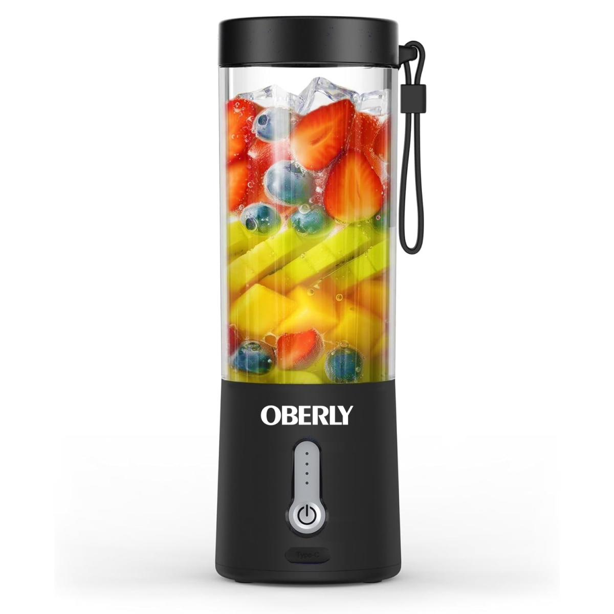 Picture of A-Sonic XS68398 Blender for Shakes & Smoothies - Oberly 18 oz Cordless Personal Travel Small Blender for Protein with USB Rechargeable Battery - Stainless Steel Blades - Mini Travel Bottle