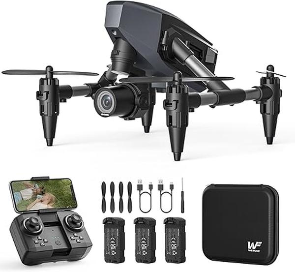 Picture of A-Sonic XS68533 Drones with Camera for Kids 1080P - WeFone WF10 Mini FPV Drones Remote Control Quadcopter for Beginners Adults with 3 Batteries - Optical Flow Positioning - 3D Flip - One Key Start