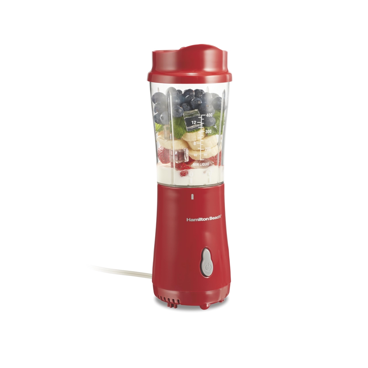 Picture of A-Sonic XS68601 Beach Portable Blender for Shakes & Smoothies with 14 oz BPA Free Travel Cup & Lid - Durable Stainless Steel Blades for Powerful Blending Performance - Red - 51101RV