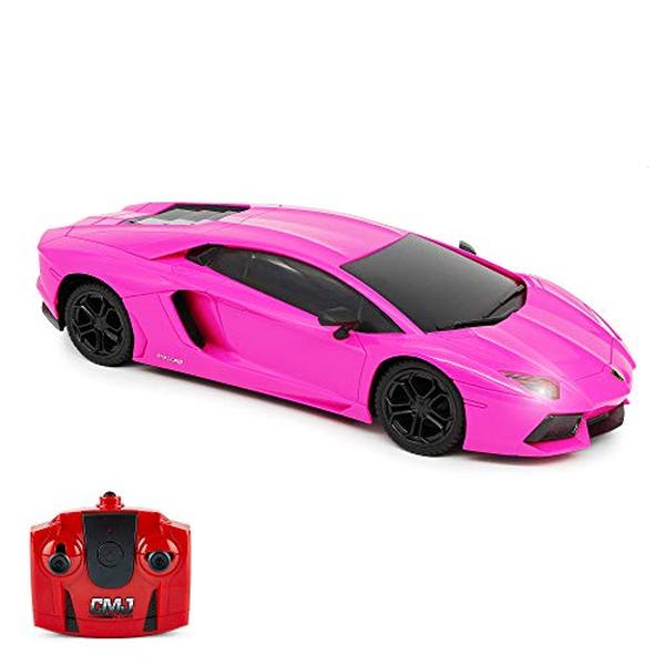 XS68610 Lamborghini LP700-4 Remote Control RC Car - Officially Licensed 1-24 Scale Working Lights 2.4Ghz. Great Kids Play Toy Auto - Pink