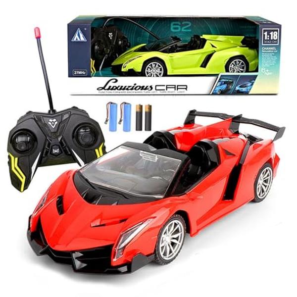 XS68709 Sport Roadster - 1-16 Scale Red Sports Racing Remote Control Car, RC Model Toy for Kids Aged 4-12