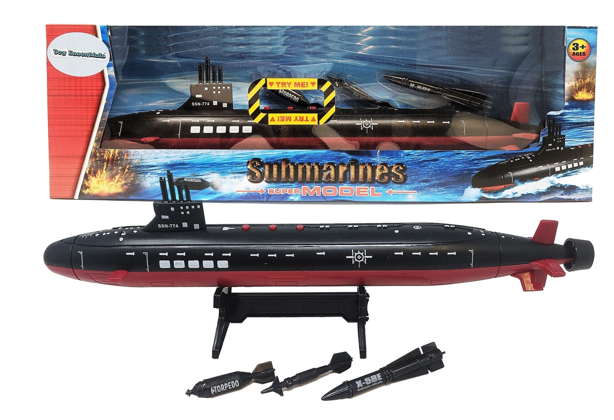 Picture of A-Sonic XS68844 16.5 in. Toy Black Submarine with Sound Effects & Torpedo