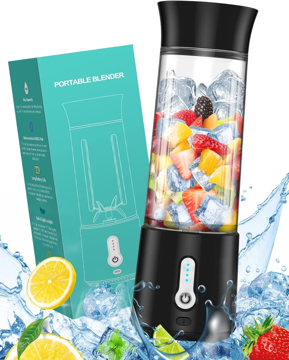 Picture of A-Sonic XS68949 Cordless Portable Blender for Shakes & Smoothies - 17.6 oz USB-C Rechargeable - 6 Blades - BPA Free Personal Size Blender - Portable Smoothie Blender Mini Blender for Sports&#44; Travel &