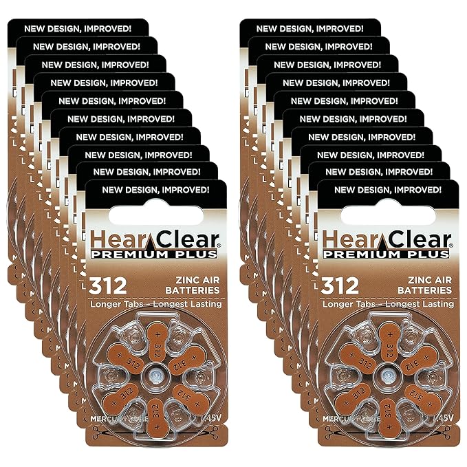 XS69161 Size 312 PR41 Hearing Aid Batteries - Brown Tab - 120 Batteries