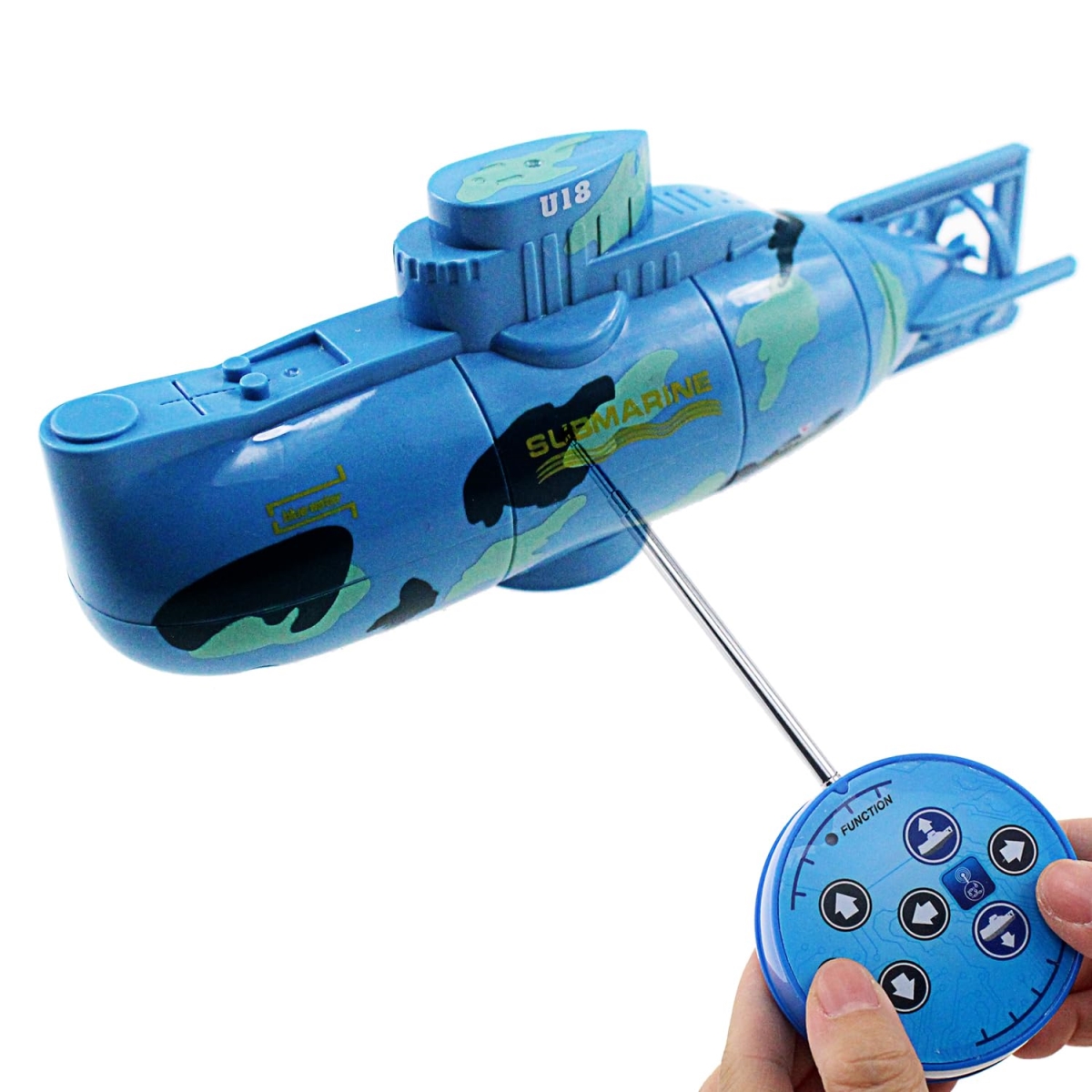 Picture of A-Sonic XS69342 Mini RC Submarine Toys Remote Control Boat Electric Swim Diving Fish Tank Water Tube Kids Birthday Gifts - Blue