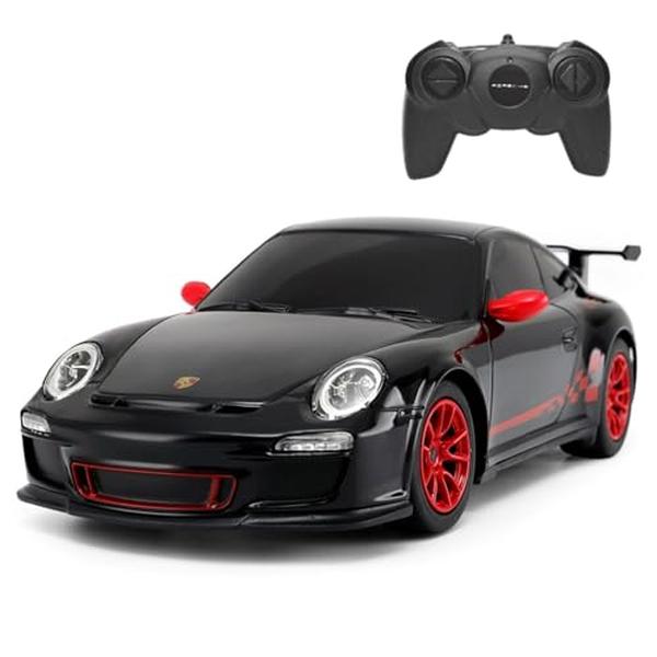 XS69502 Radio Remote Control Porsche 911 GT3 RS Sports Car for Kids & Adults Age 6-12 Years 1-24 Scale - Black Officially Licensed - Birthday Ideas