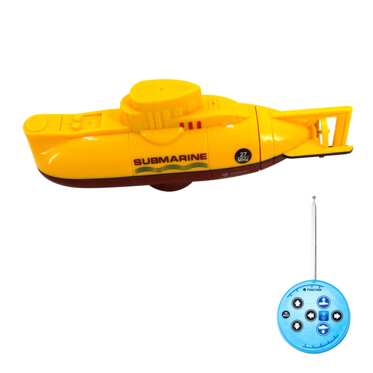 XS69701 Mini RC Submarine Remote Control Boat Waterproof Diving Toy Gift for Kids Boys & Girls - Yellow