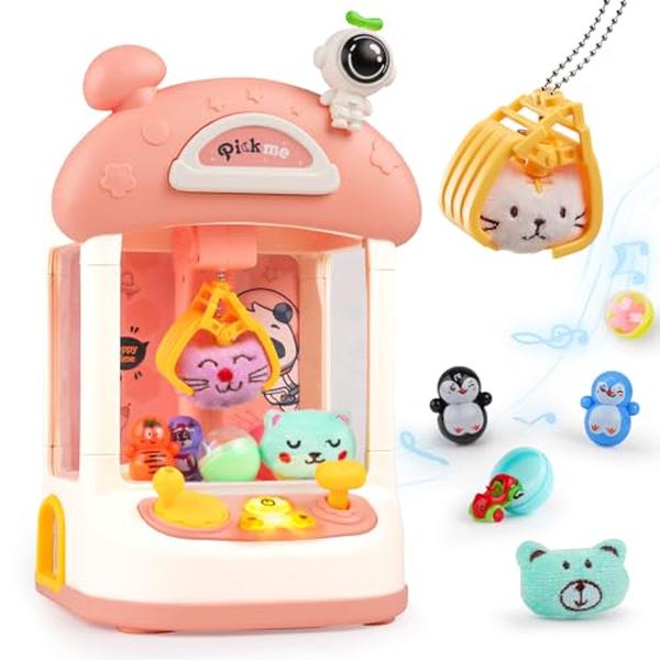 XS70699 Mini Claw Machine Toy for Kids - Small Arcade Vending Machine Games for Girls - Ideas Birthday Gifts for Age 5 6 7 8 9 10 Year Old