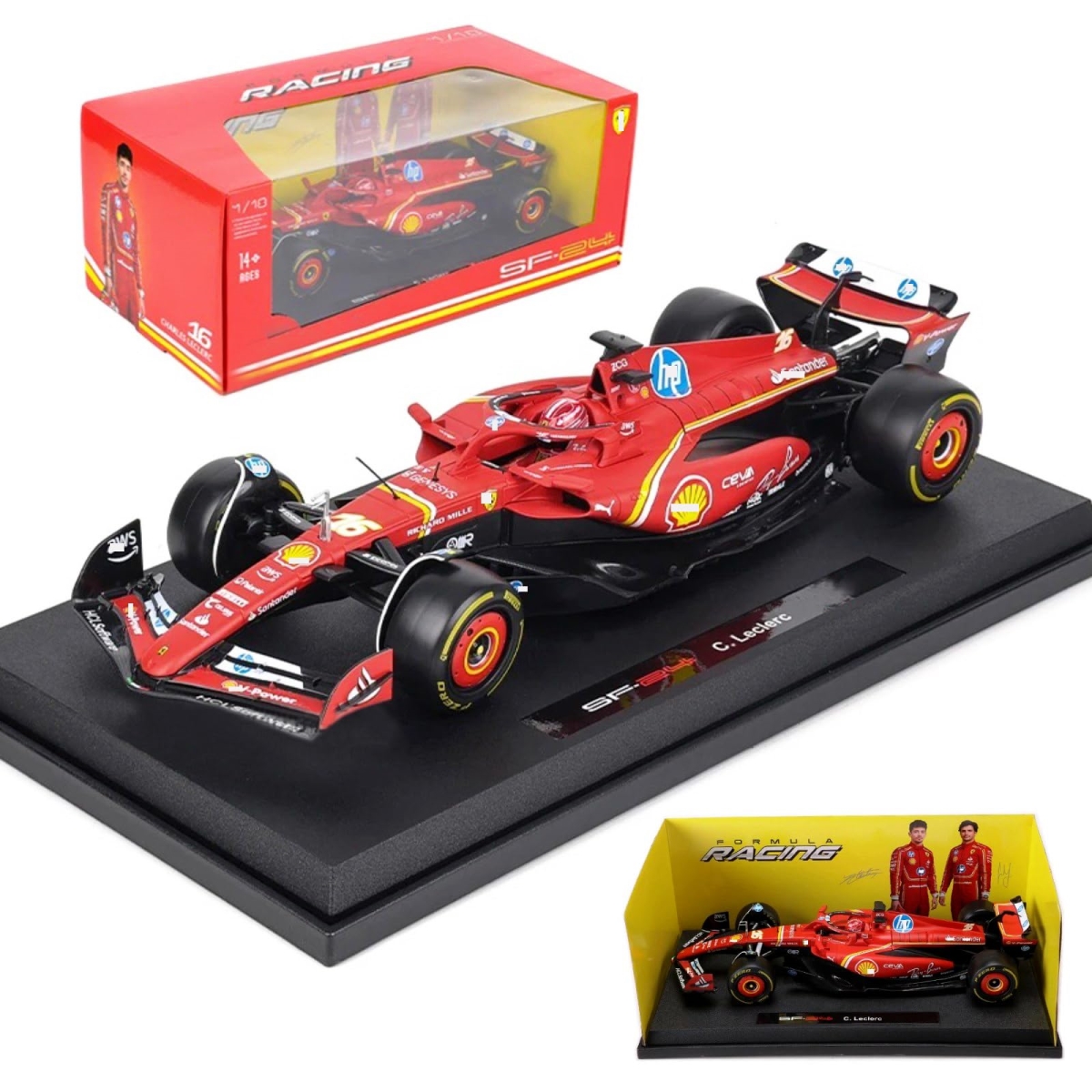 XS71571 1-18 Scale F1 SF24-16 Leclerc Racing Car Model for Ferari Diecast Adult Formula One Collection Gift -  A-Sonic