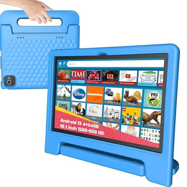 Picture of A-Sonic XS72385 10 in. Tablet for Kids Android 13 - 4GB Plus 64GB - 8-Core CPU - Wi-Fi 6 - 12H Battery Life - Parental Control - 1280 x 800 HD Display - Dual Cameras - Shockproof Case