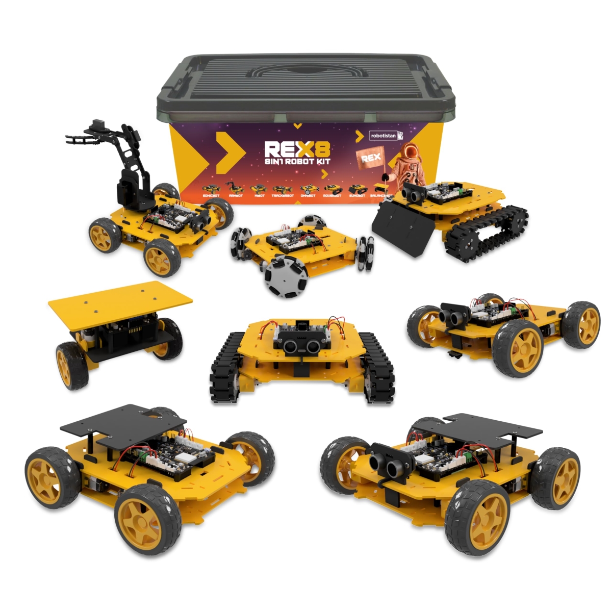 XS-72548 Evolution 8in1 Robotics Kit- Coding Robot Kit - Robotics Kit for Adults - Electronic DIY Smart Car Kit - 8 Model Robotics Set - Robot Kit