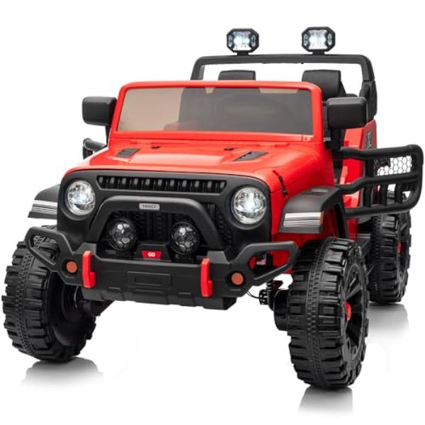 XS-73404 Seater Ride-On Toy Car for Kids - 24V 4x4 Ride-On Truck Kids Electric Car with Remote Control - 4x200W Motors - Bright Red