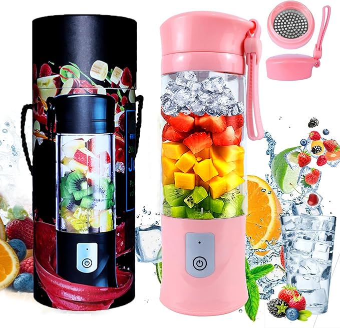 Picture of A-Sonic XS67579 Portable Personal Blender - 13.5 oz Mini Blender with 6 Ultra Sharp Blades - USB Rechargeable for Travel&#44; Picnic&#44; Office - Gym