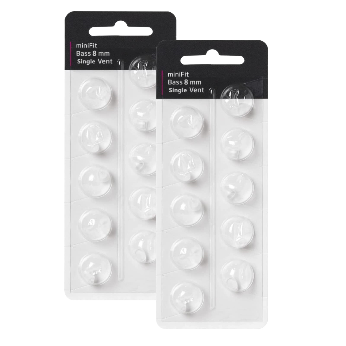 Aid Domes for Oticon Replacements - Oticon Minifit Single Vent Bass Domes - Universal Domes for Oticon Hearing Aid Supplies - 8 mm - Pack of 2
