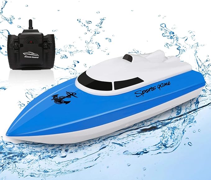 Picture of A-Sonic XS67906 Remote Control Boats for Lake&#44; Pool&#44; Pond - 2.4 GHz High Speed Mini Boats - Outdoor Adventure Electric RC Racing Boats with Rechargeable Battery - Water Play Toy Gift for Boys & Girls