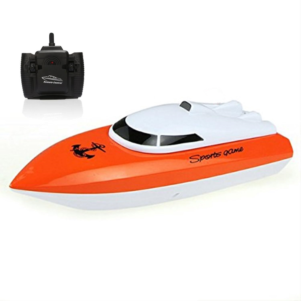 Picture of A-Sonic XS67907 Remote Control Boats for Lake&#44; Pool & Pond - 2.4 GHz High Speed Mini Boats - Outdoor Adventure Electric RC Racing Boats for Adults & Kids - Orange