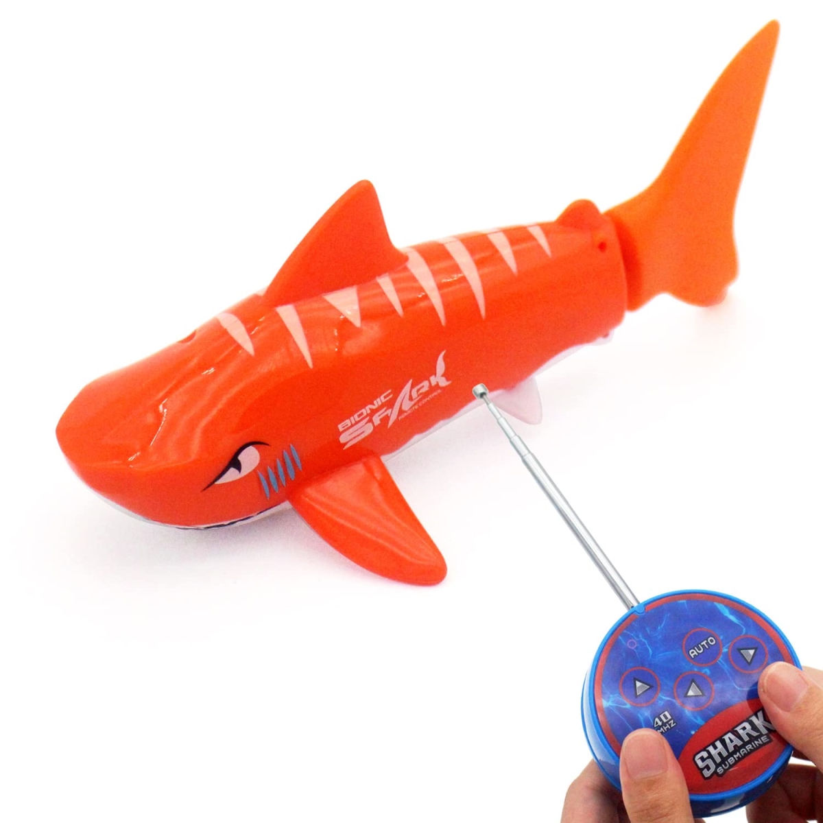 Picture of A-Sonic XS68070 Cute RC Shark Mini Radio Remote Control Fish Boat Submarine Electric Realistic Animal Toy for Swimming Pool Water Tank Kids Birthday Gifts - Red