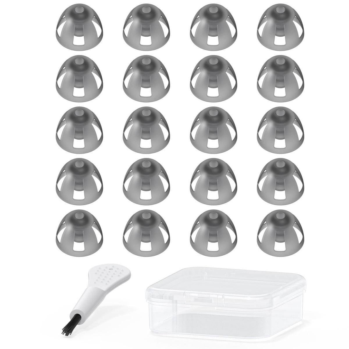 XS68299 Compatible Hearing Aid Domes Open Smokey Ear Tips Replacement 8 mm Medium Pack - 20 Piece