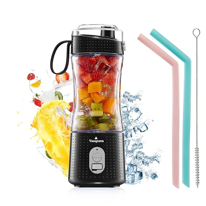 Picture of A-Sonic XS68724 Portable Blender USB Rechargeable Personal Mixer Fruit 12.8 oz Mini Blender for Smoothie - Fruit Juice - Protein Shake - Milk Shakes