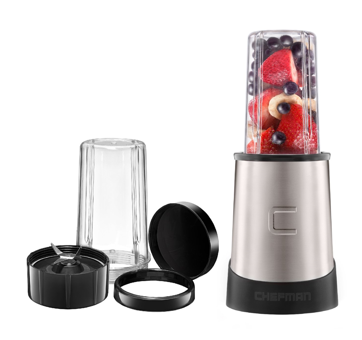 Picture of A-Sonic XS69193 Personal Ultimate Kitchen Blender - Quick Portable Blending of Shakes - Smoothies - Baby Food & Juice - 2 Travel Cups - Cover & Drinking Rim - 6 Piece Set - Dishwasher-Safe