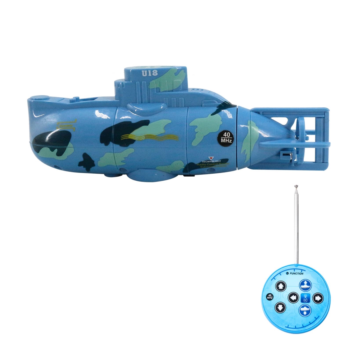 Picture of A-Sonic XS69242 Mini RC Submarine Remote Control Boat Waterproof Diving Toy Gift for Kids Boys & Girls - Blue