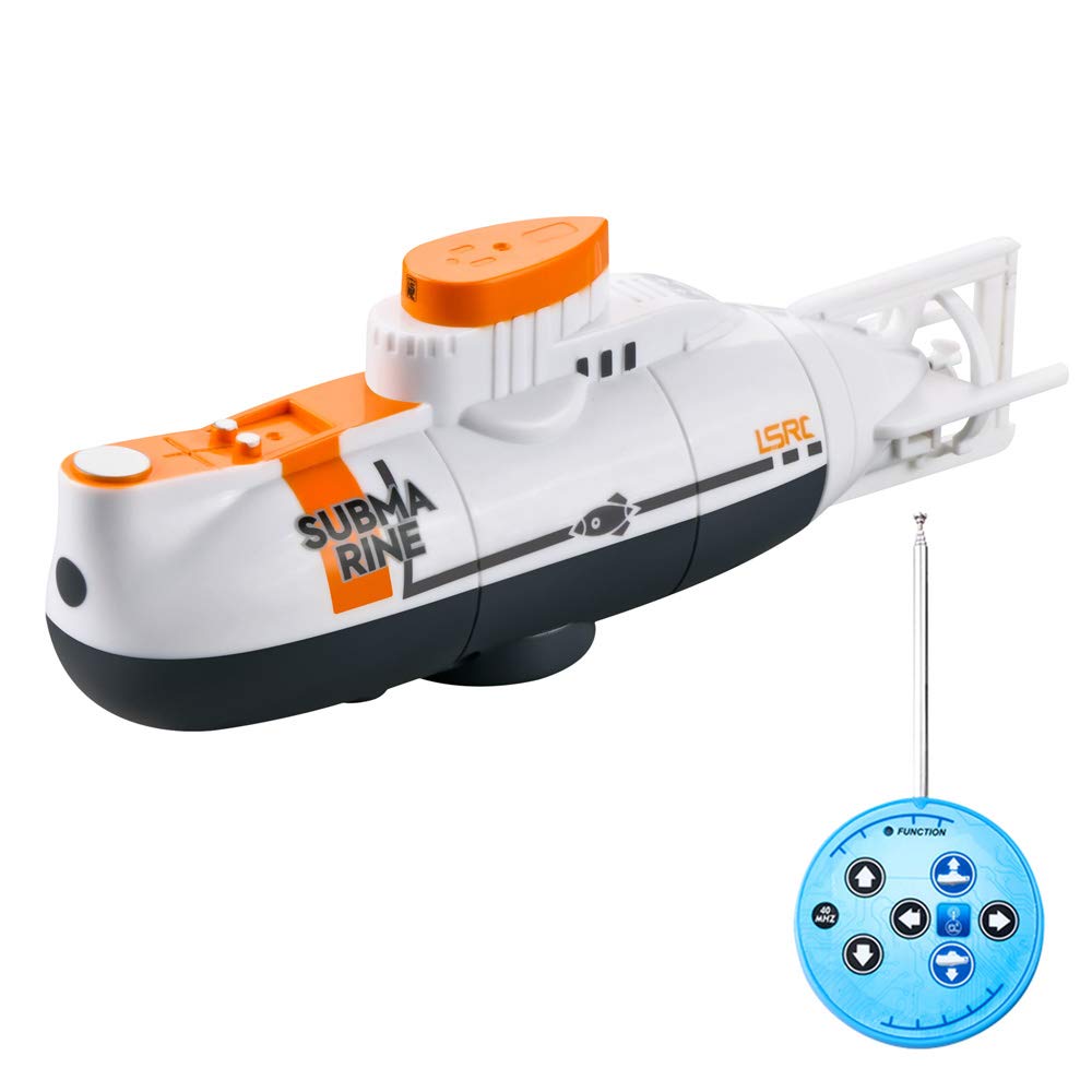 Picture of A-Sonic XS69279 Mini RC Submarine for Kids - LSRC-SMI Remote Control Boat Waterproof Diving Toy for Boys & Girls - White