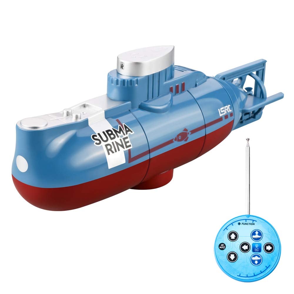 Picture of A-Sonic XS69280 Mini RC Submarine for Kids - LSRC-SMI Remote Control Boat Waterproof Diving Toy for Boys & Girls - Blue