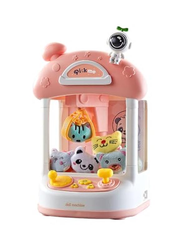 XS69677 Astronaut Claw Machine - Mini Claw Machine Boys Girls Electronic Arcade Claw Machine with Light Music Sound - Party Birthday - Pink Small