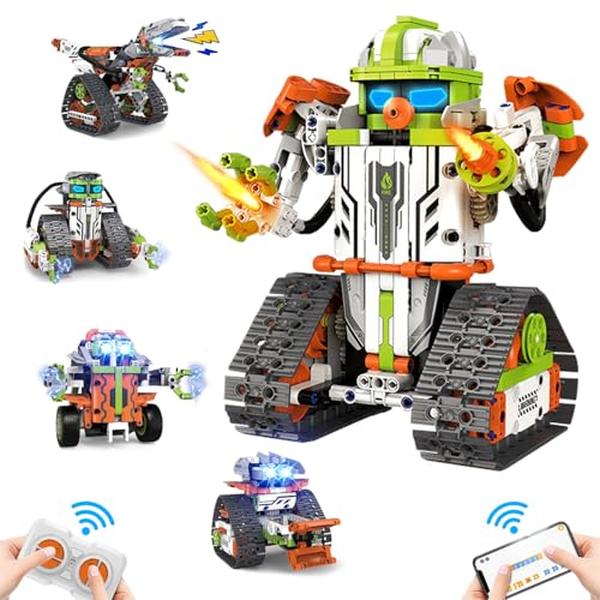Picture of A-Sonic XS69968 Robot Toy Building Kit - 5-in-1 Robotics Coding Set with Remote & APP Controlled - Projects Blocks Kit for Boys Girls Kids 8-16 - DIY Educational Gift for Birthday - 539 Piece