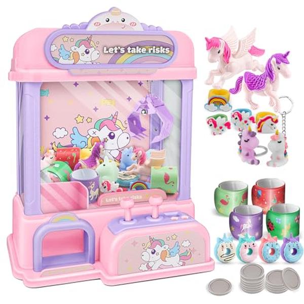 XS69984 Machine for Kids - Mini Claw Machine with Toys Inside - Candy Vending Grabber Machine for Girls Ages 4 5 6 7 8 9