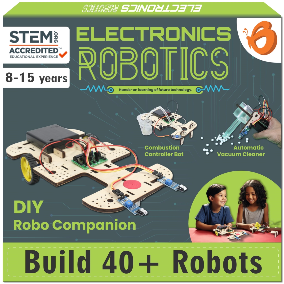 Picture of A-Sonic XS72001 40in1 STEM Robotics Kit for Kids 8-12 Years - DIY Robots Projects for Kids with Electronics Board & Sensors - Best Educational Homeschooling Gift for 8 10 12 Years - 100 Plus Parts