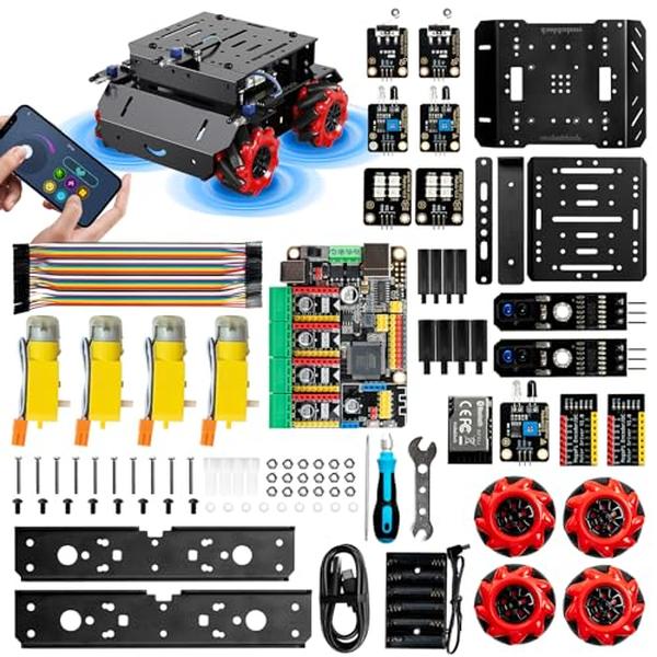 Picture of A-Sonic XS72294 mBot Mega Robot Kit with Mecanum Wheels - Programmable Robotics Kit with Arduino IDE & Raspberry Pi for Teens & Adults - Robotics Gift for Learning Coding - Robotics - Electronics