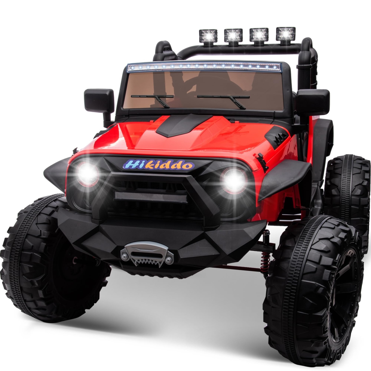 XS-72893 9Ah Ride-On Toy for Big Kids - 4WD 2 Seater Ride-On Car Truck with Remote Control - 4x200W Motor - Red