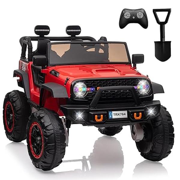 XS-73324 Ride-On Car Toys - Remote Control 4 Wheels Electric Power Car for Toddlers Kids Boys Girls - 2 Seater Motorized Ride-On Cars Vehicle - Red