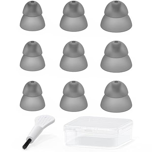 XS67571 Compatible Hearing Aid Domes Open Smokey Ear Tips Replacement Small Medium Large - Trial Pack 9pcs