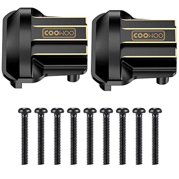 XS68108 Brass Front Rear Axle Diff Covers Black Coating Diff Cover for TRX4M 1-18 Scale Crawler Car Upgrade Parts - 2 Piece, Black