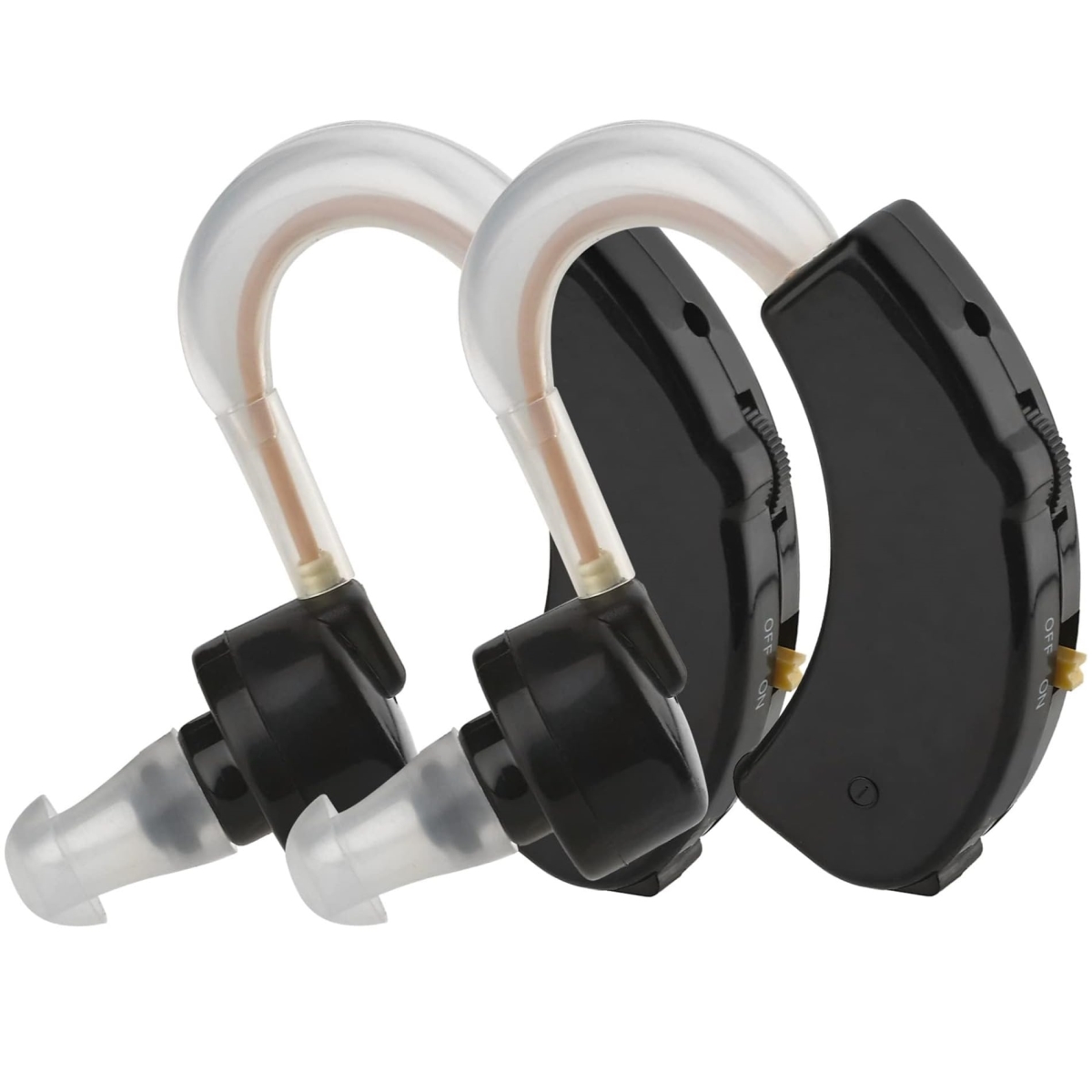 XS68373 Small BTE a Behind the Personal Device & Enhancer with Reducing Feature for Adults - Seniors & Women - Black - Set of 2