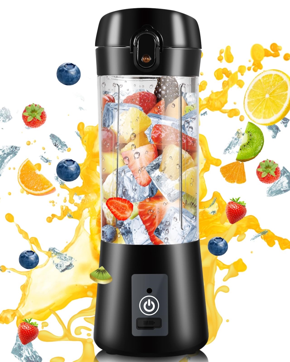 Picture of A-Sonic XS68397 Personal Blender USB Rechargeable - Mini Blender for Shakes & Smoothies - Strong Cutting Power with 6 Blades - 380Ml Traveling Fruit Veggie Juicer Cup for Home - Sport