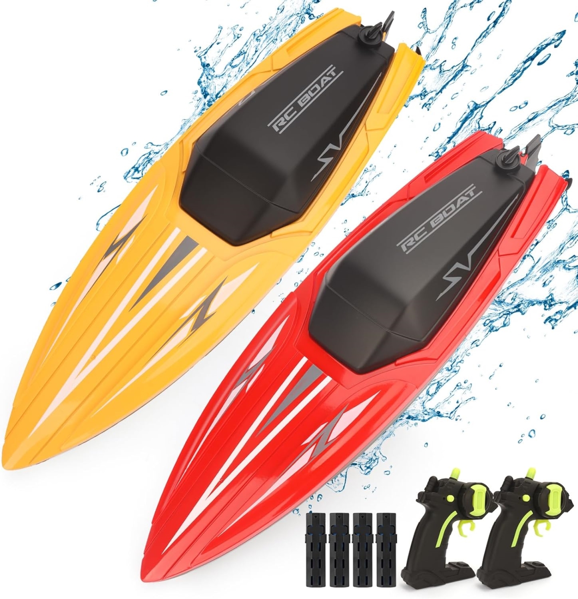 Picture of A-Sonic XS68944 RC Boat for Kid 2Pack Remote Control Boats Toy for Pools & Lakes - Remote Control Racing Toy Boat for Adult 60 Plus m in. The Best for Boy or Girl in Spring Summer & Autumn.