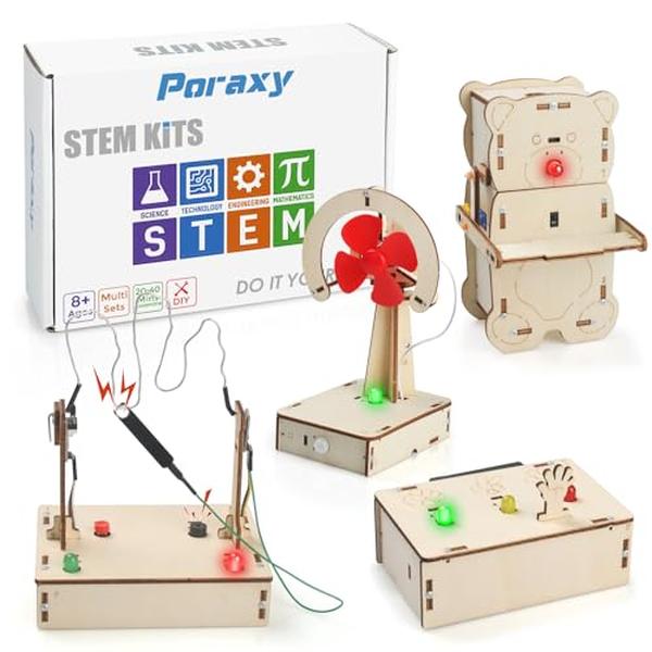 Picture of A-Sonic XS69019 STEM Science Kit for Kids Ages 8-12 - 4-in-1 Robotics Engineering Starter Kit with Sensors - Wooden 3D Puzzles Building Kit - Smart Robot Toys - Gifts for 8 9 10 11 12 13 Year Old