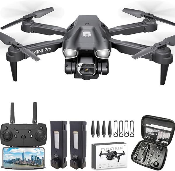 Picture of A-Sonic XS69276 with Two Camera for Adults - 1080P HD Mini FPV Drones for Kids Beginners - Foldable RC Quadcopter Toys for Boys Girls with Altitude Hold - 3D Flip - 3 Speeds - Headless Mode