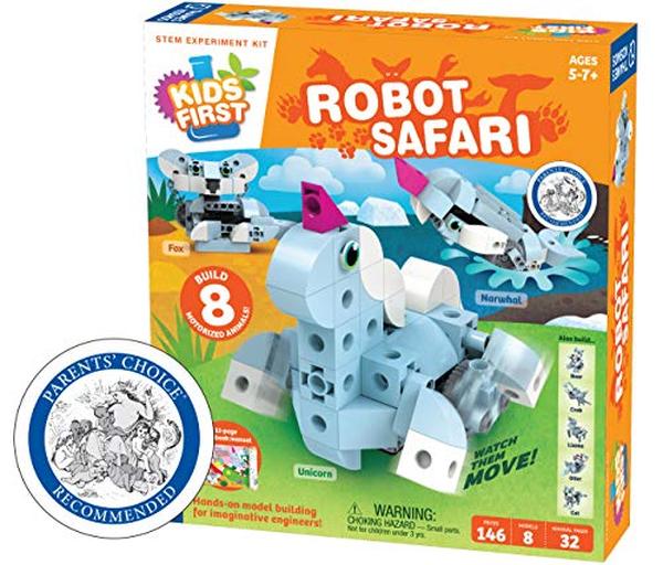 Picture of A-Sonic XS69338 Kosmos Kids First- Robot Safari - Introduction to Motorized Machines Science Experiment Kit for Ages 5 to 7 - Build 8 Robotic Animals Including A Unicorn - Llama - Narwhal More