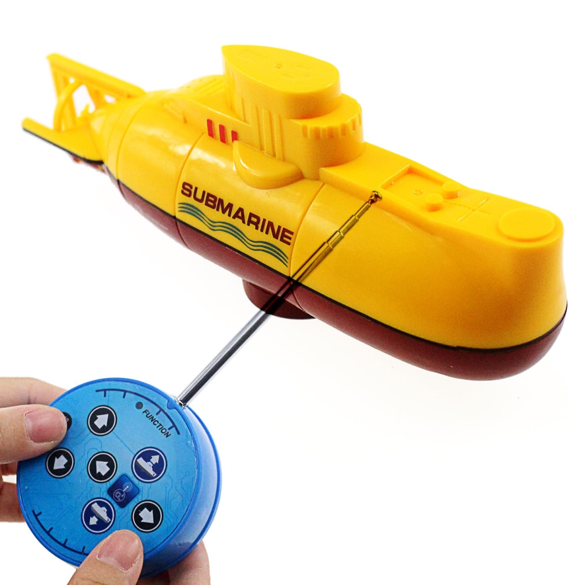 Picture of A-Sonic XS69341 Mini RC Submarine Toy Remote Control Boat Underwater Electric Diving Water Fish Tank Kids Birthday Gift - Yellow
